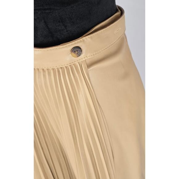 3.1 Phillip Lim Women's Faux-Leather Asymmetric Pleated Midi Skirt Size 4 - Picture 3 of 13